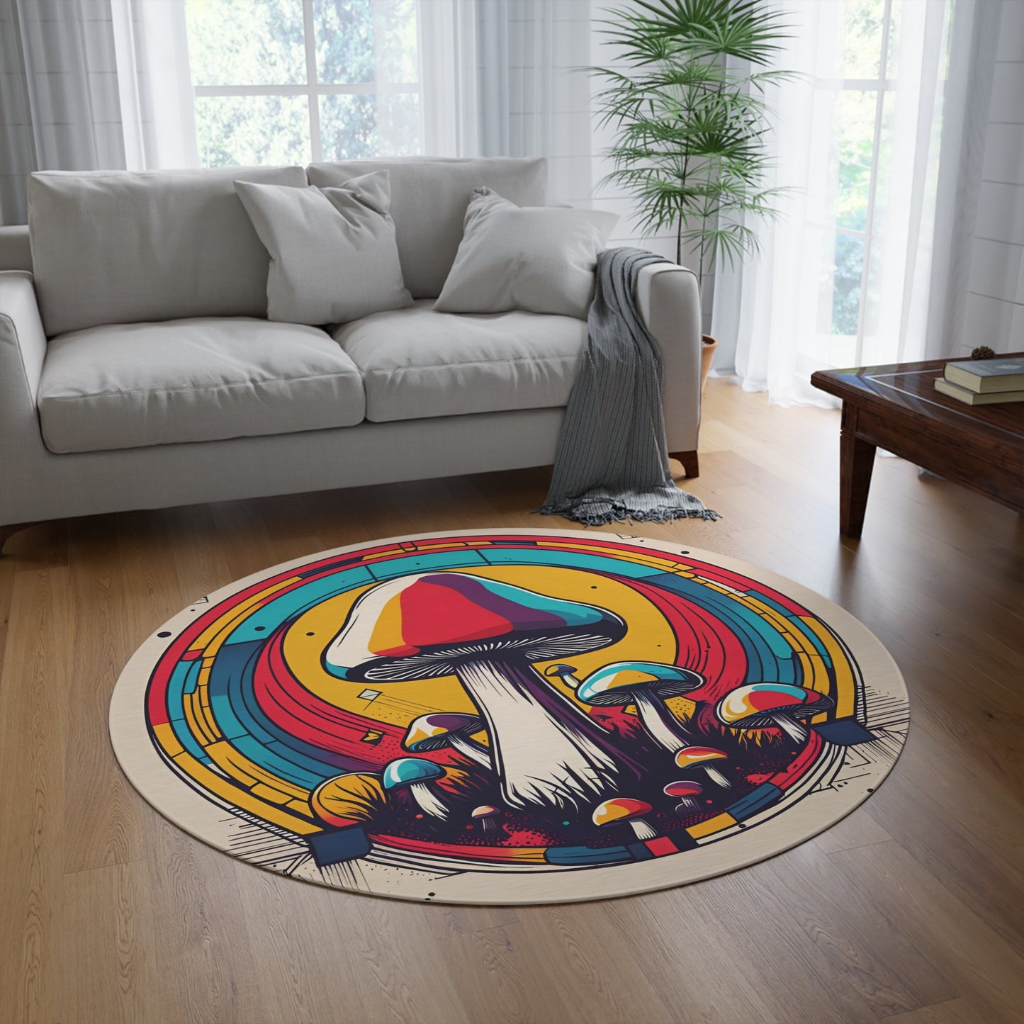 Abstract Round Rug 69