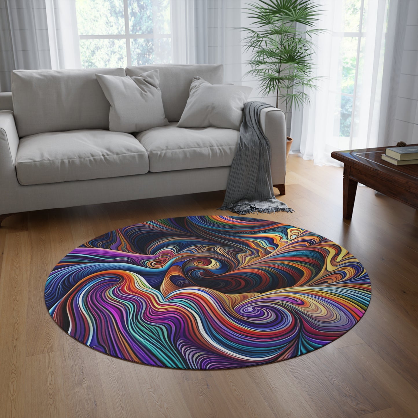 Abstract Round Rug 51