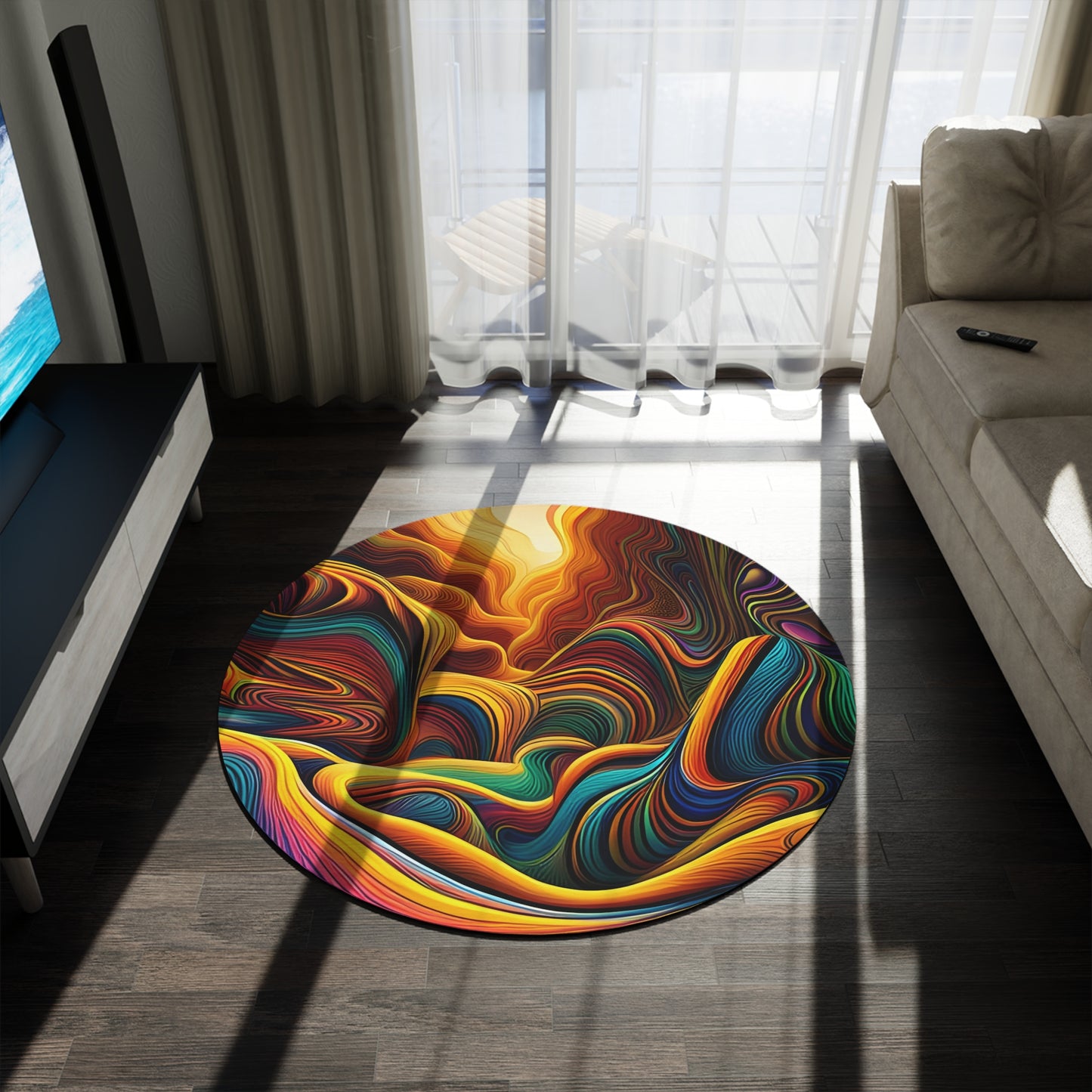 Abstract Round Rug 52