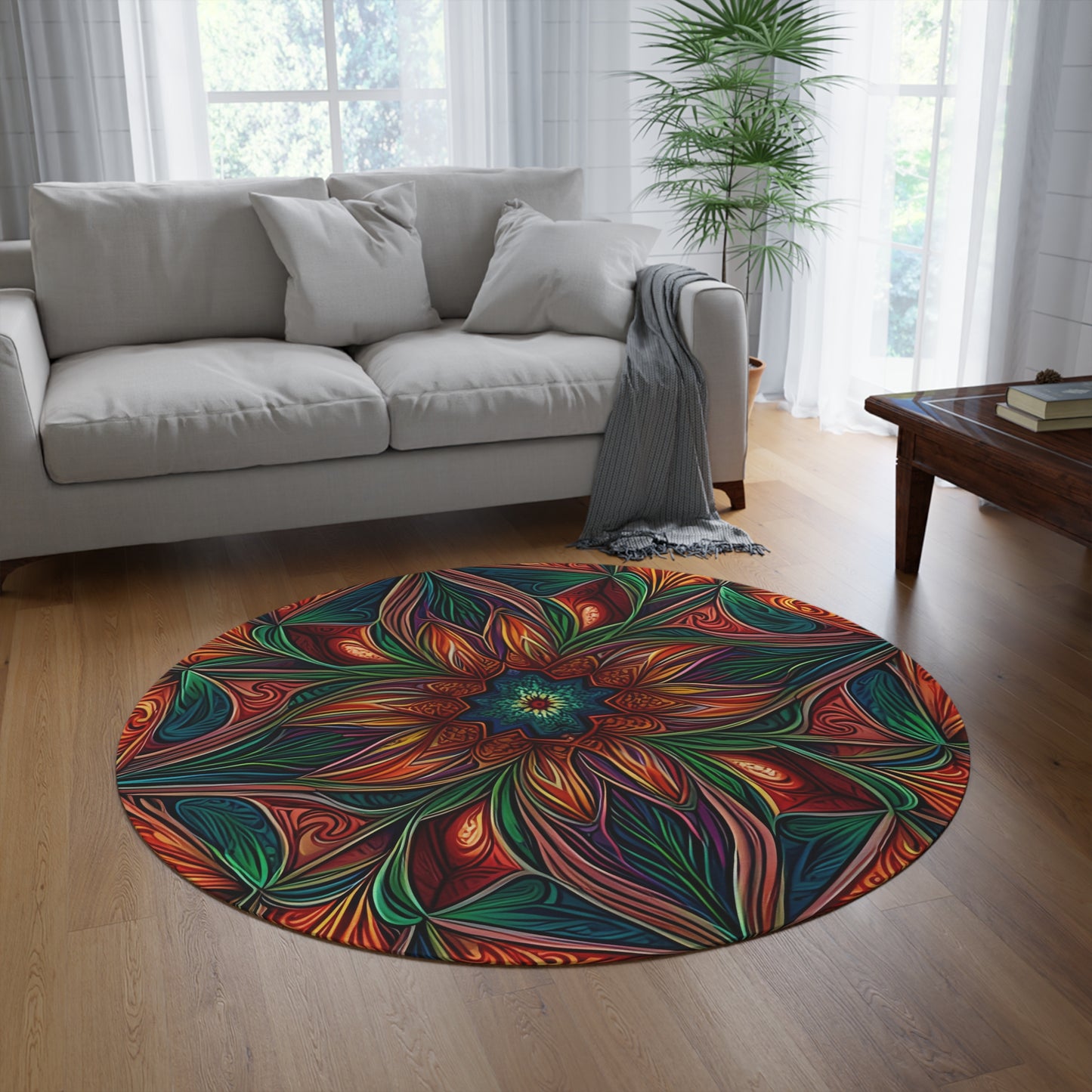 Abstract Round Rug 36