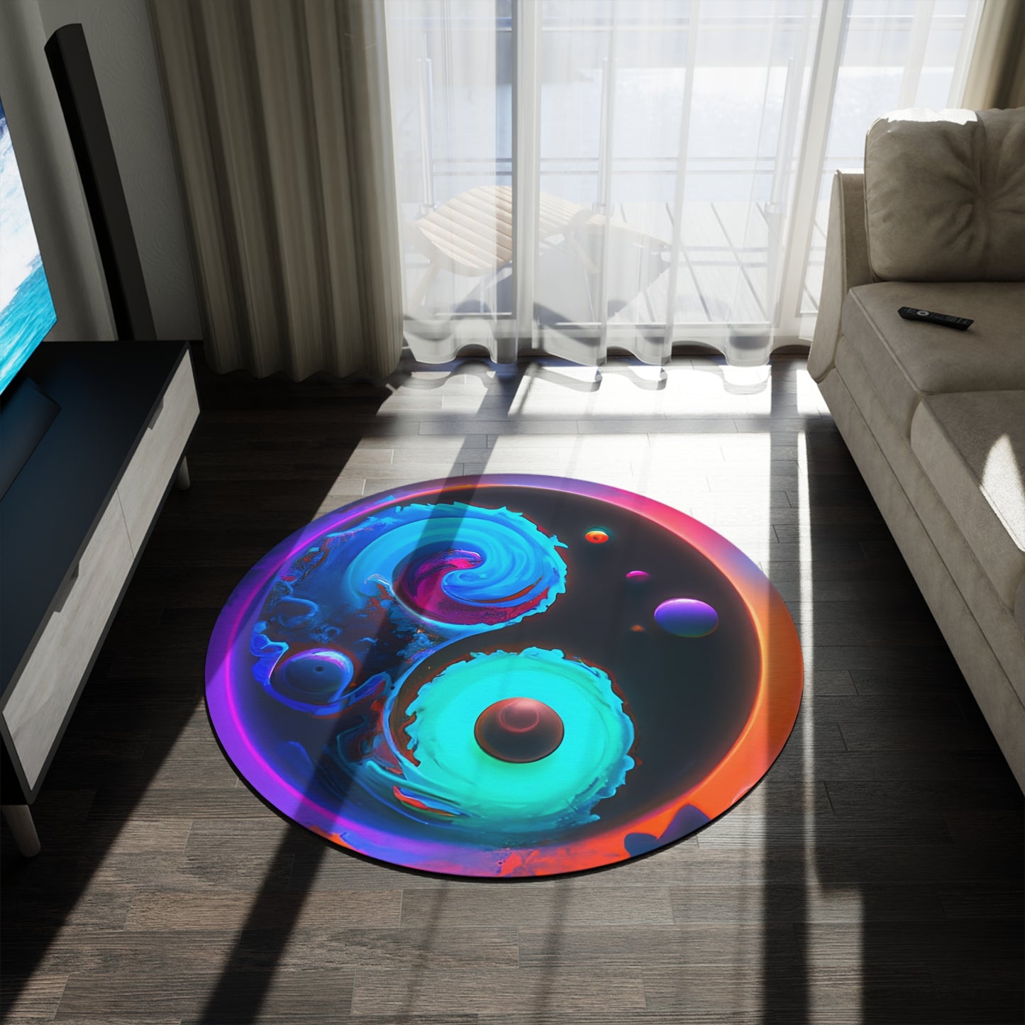 Abstract Round Rug 57