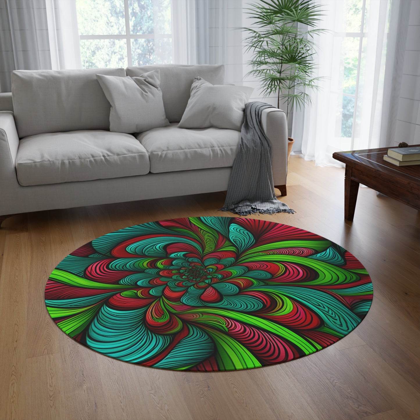 Abstract Round Rug 53