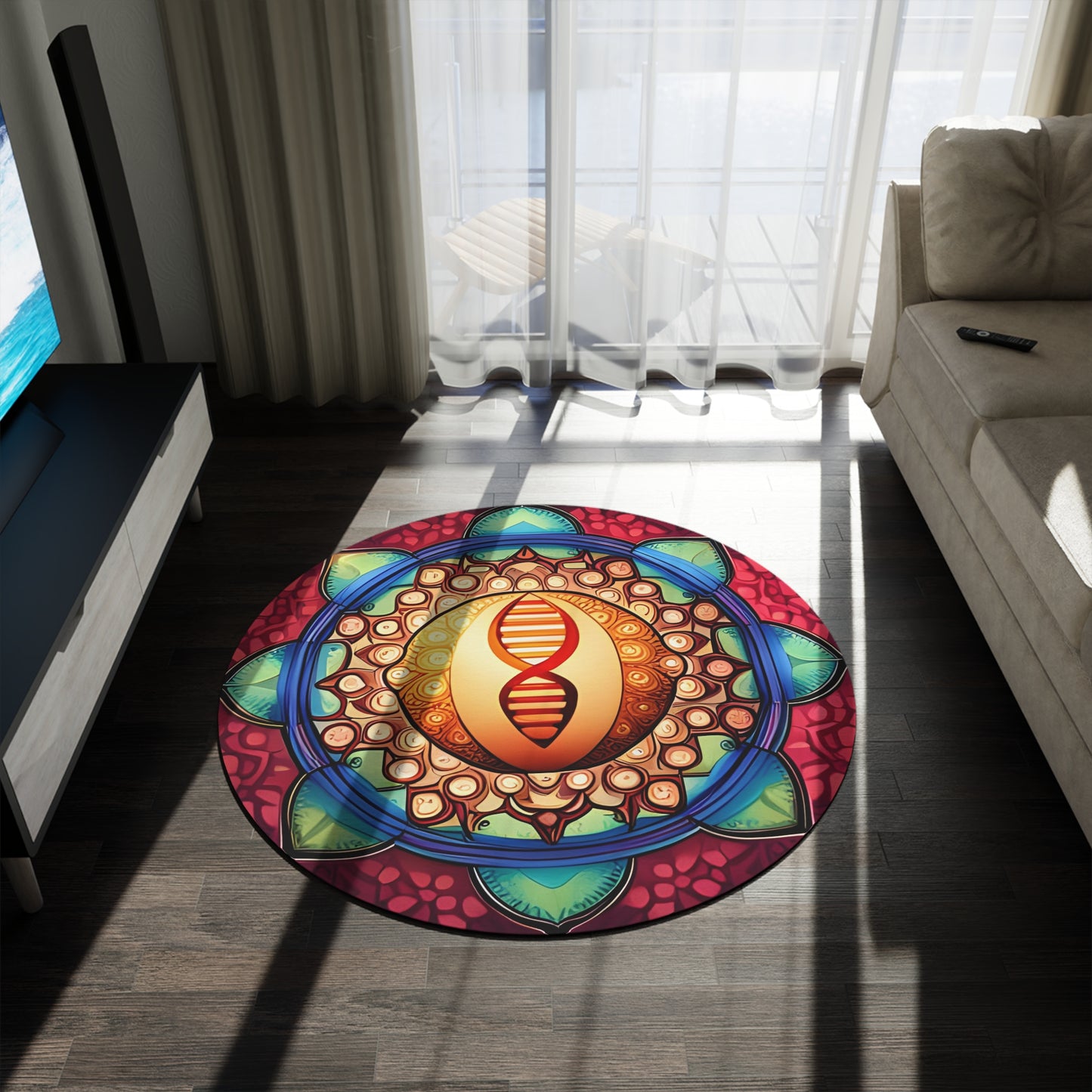 Abstract Round Rug 74