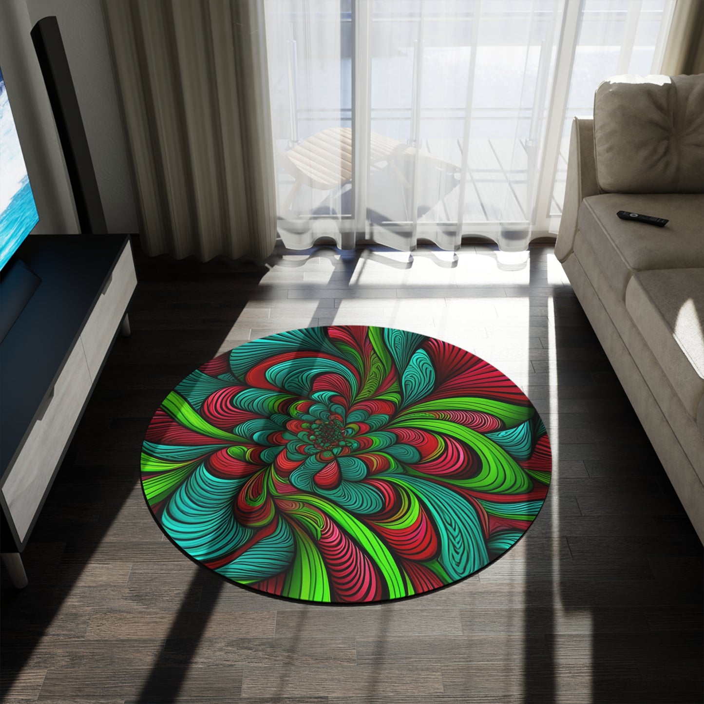 Abstract Round Rug 53