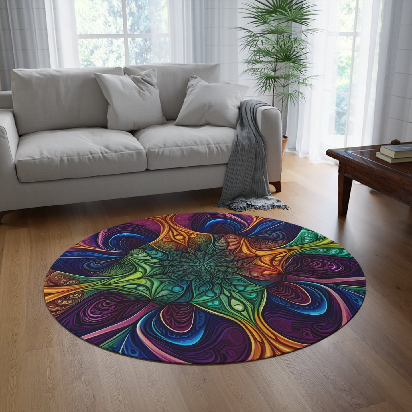 Abstract Round Rug 37