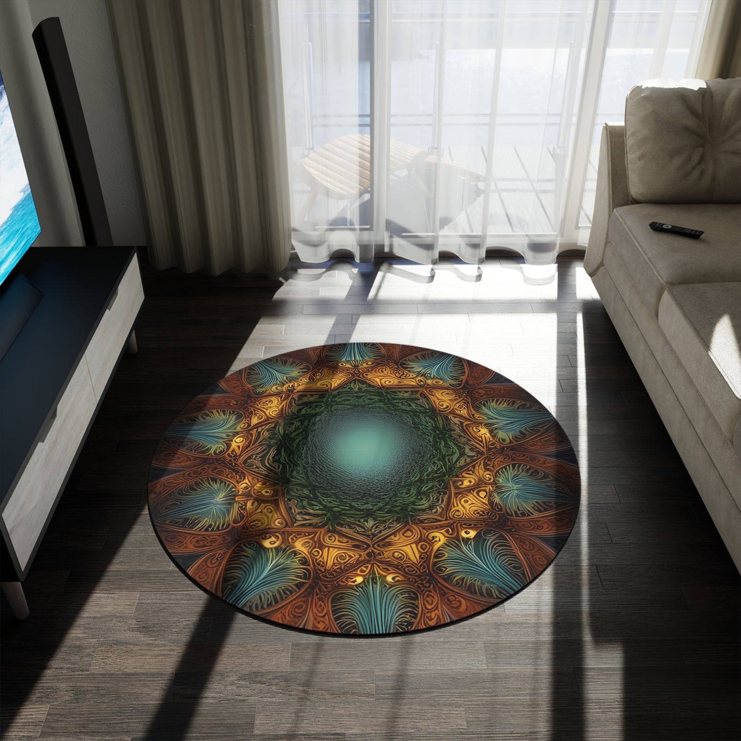 Abstract Round Rug 38