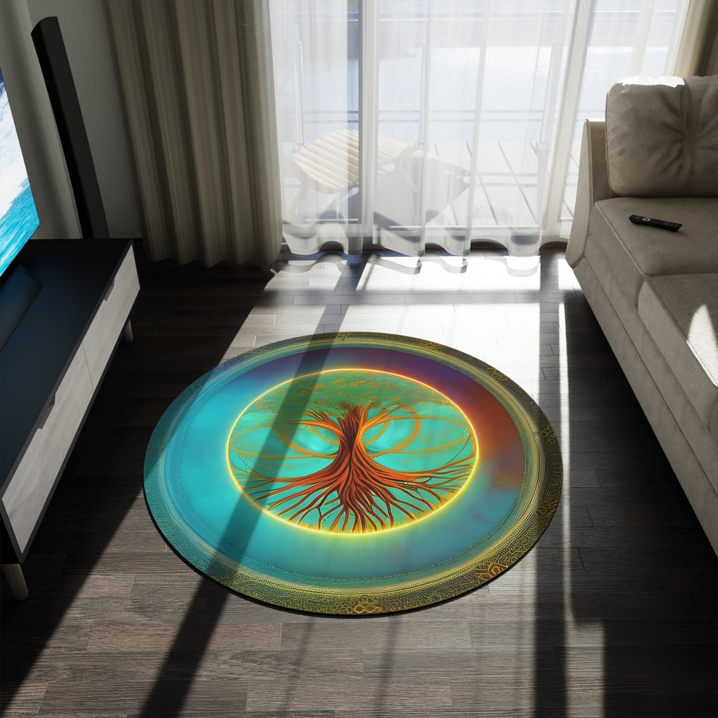 Abstract Round Rug 54