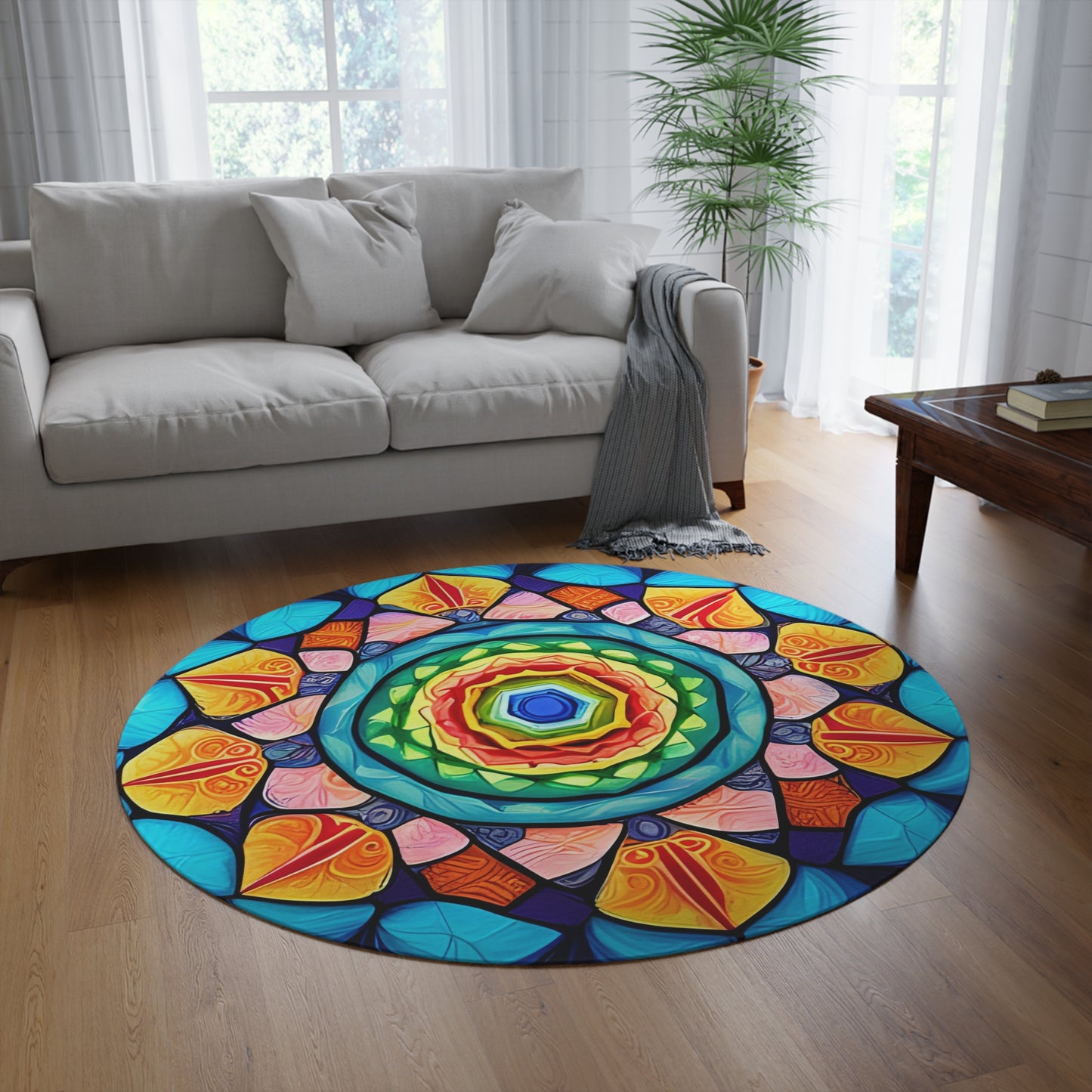 Abstract Round Rug 21