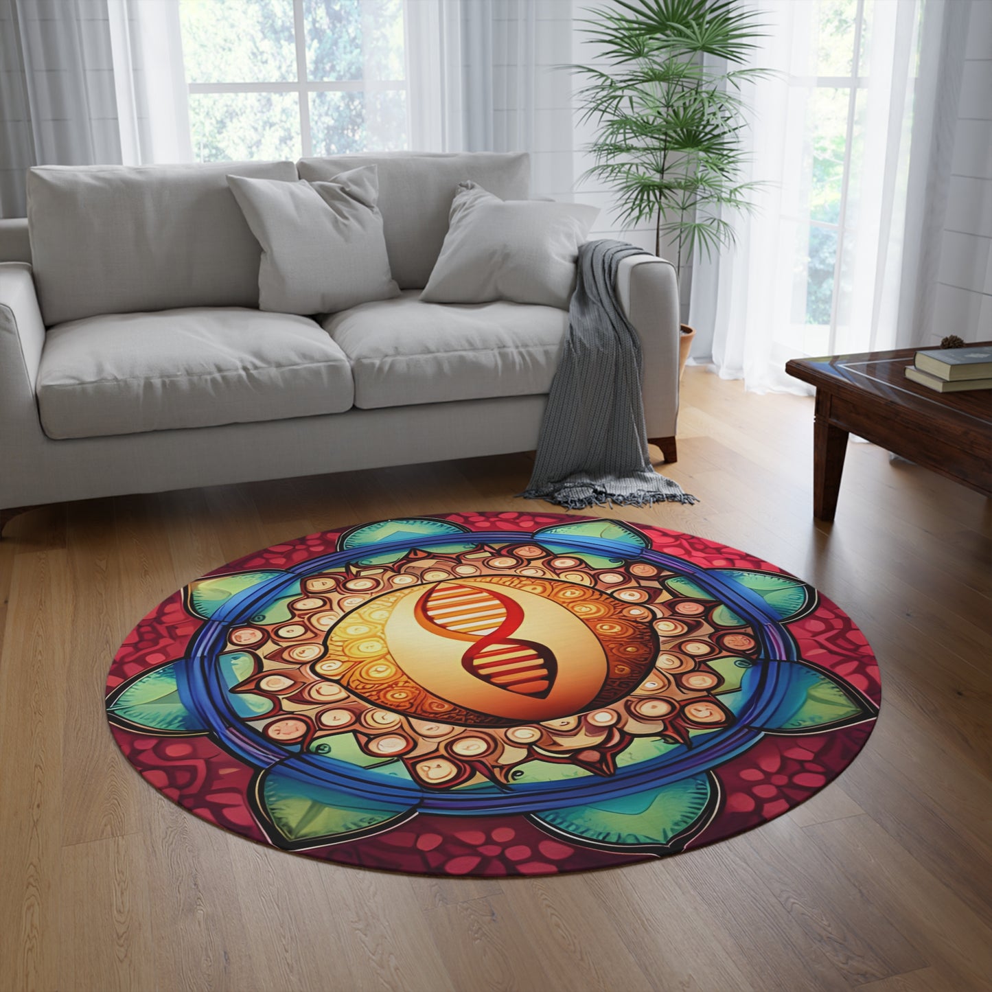 Abstract Round Rug 74