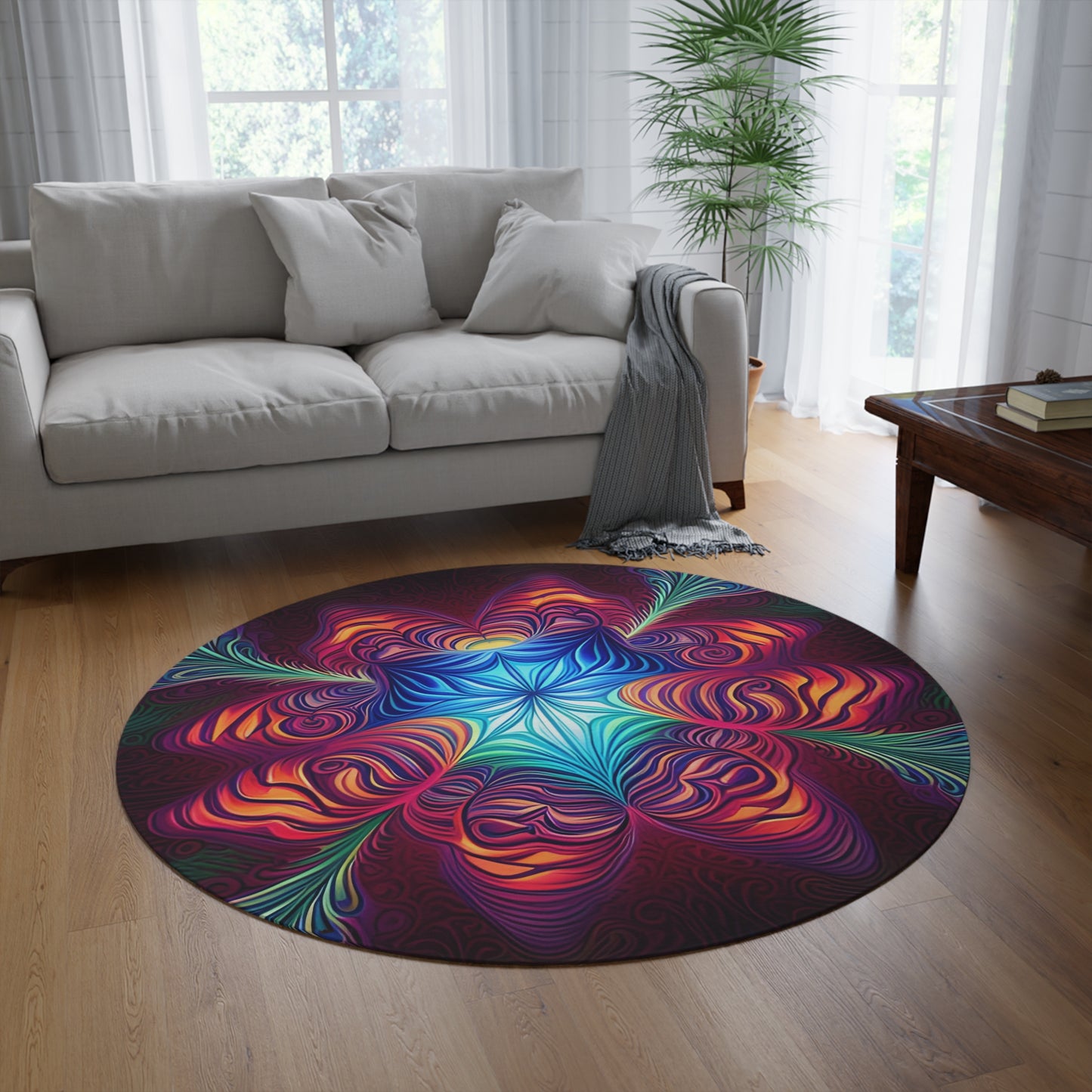 Abstract Round Rug 44