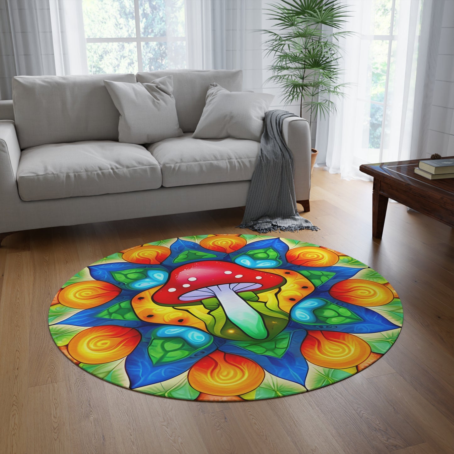 Abstract Round Rug 63