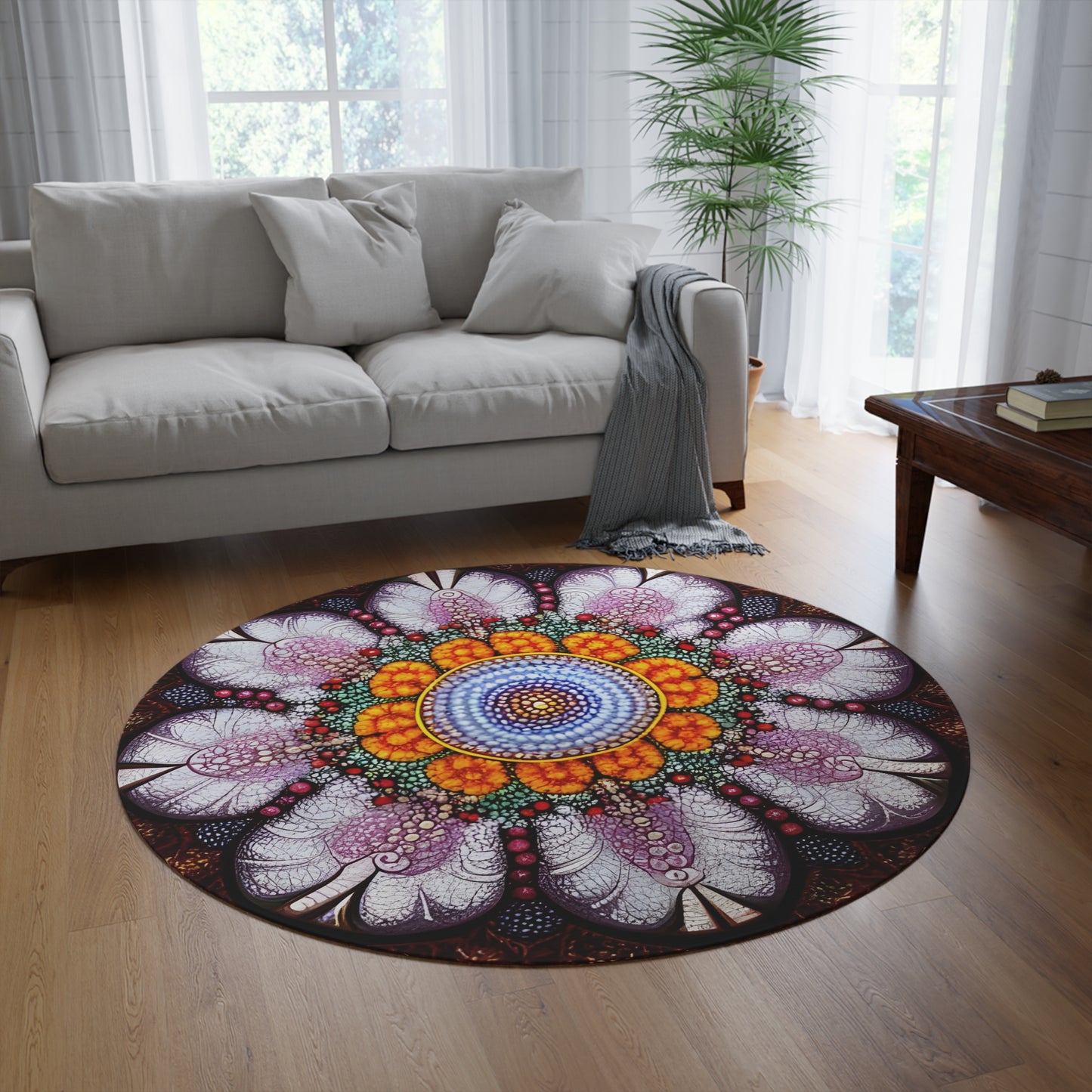 Abstract Round Rug 23