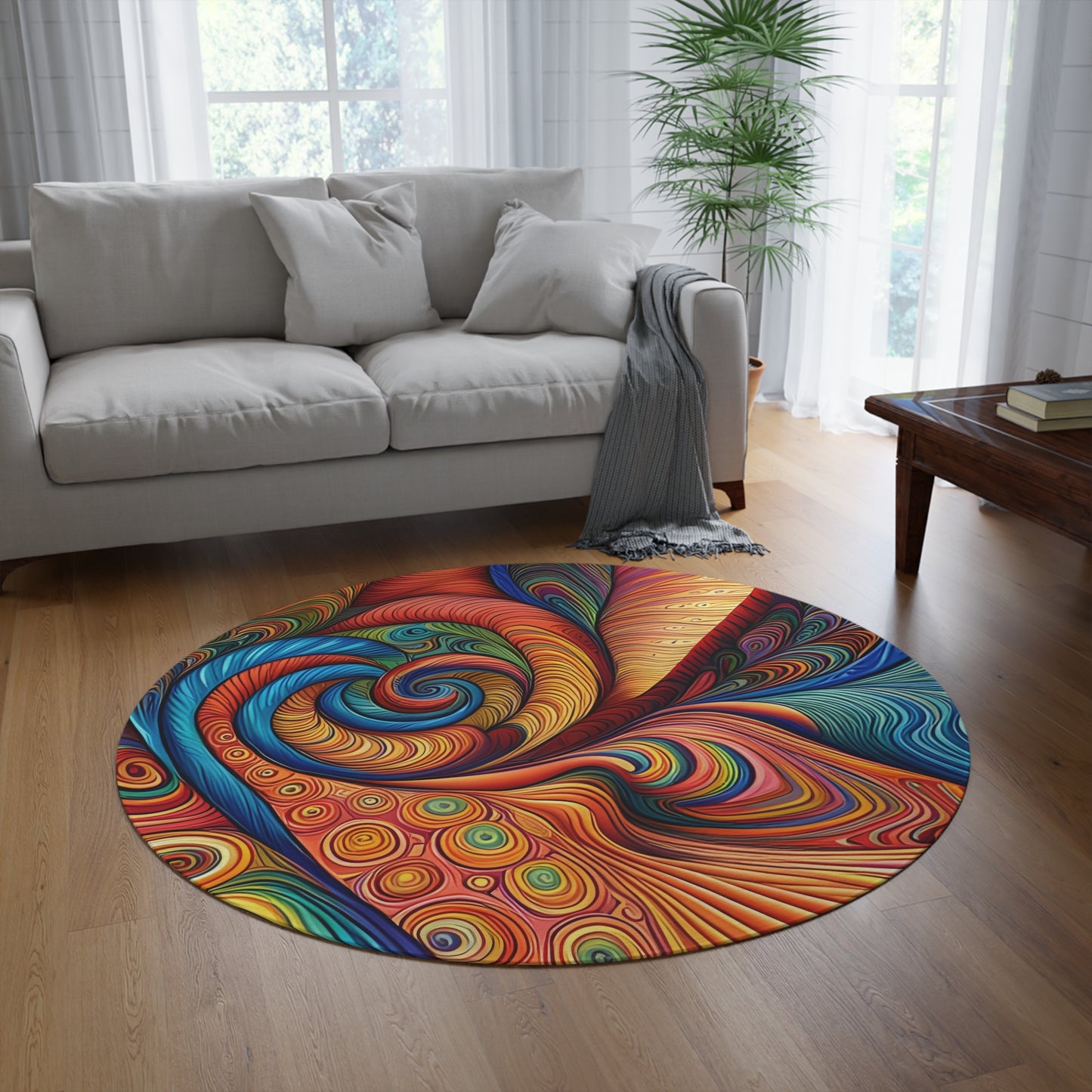 Abstract Round Rug 50