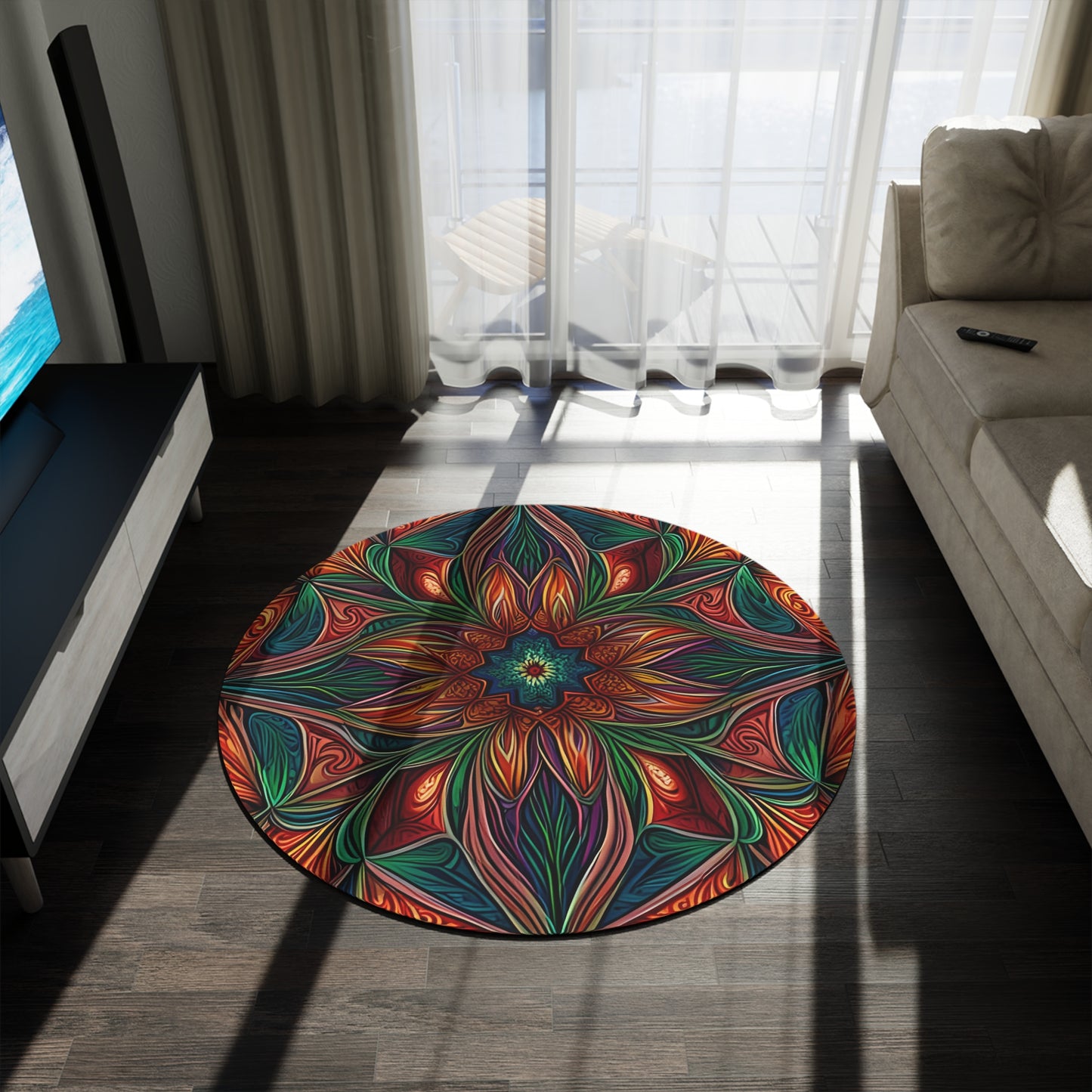 Abstract Round Rug 36