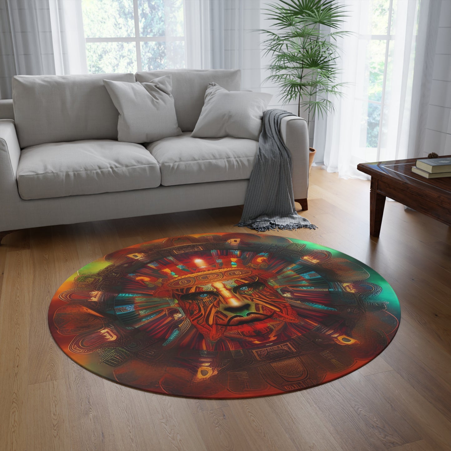 Abstract Round Rug 73