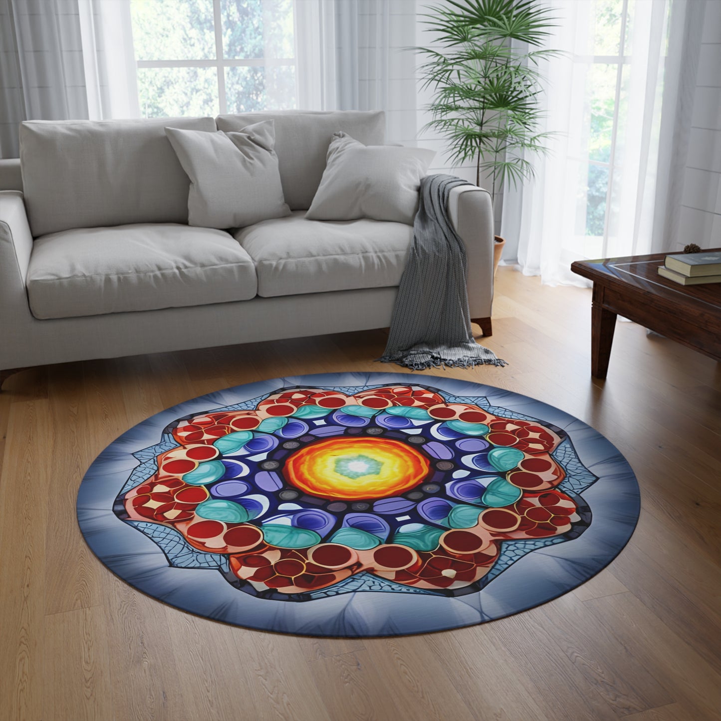 Abstract Round Rug 25