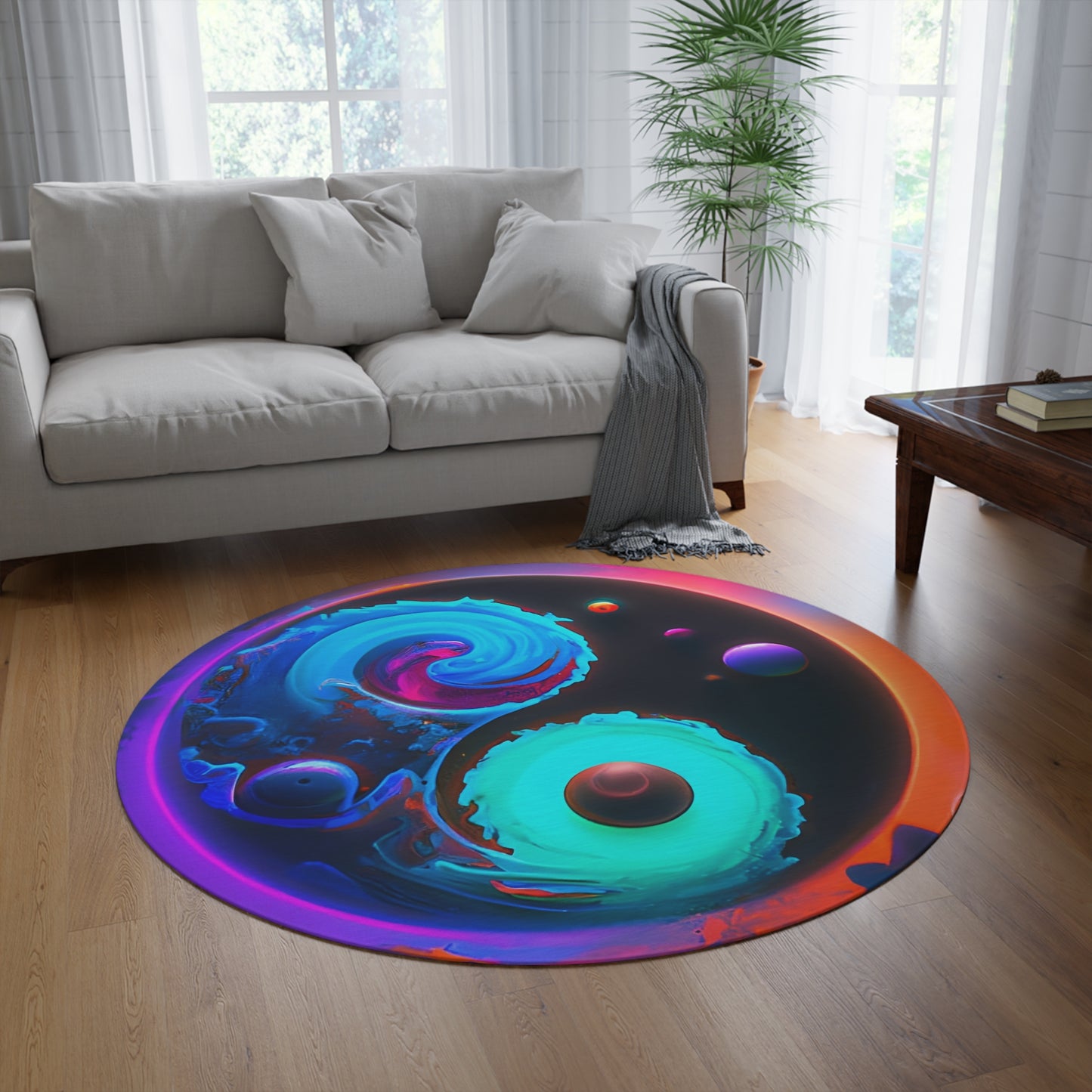 Abstract Round Rug 57