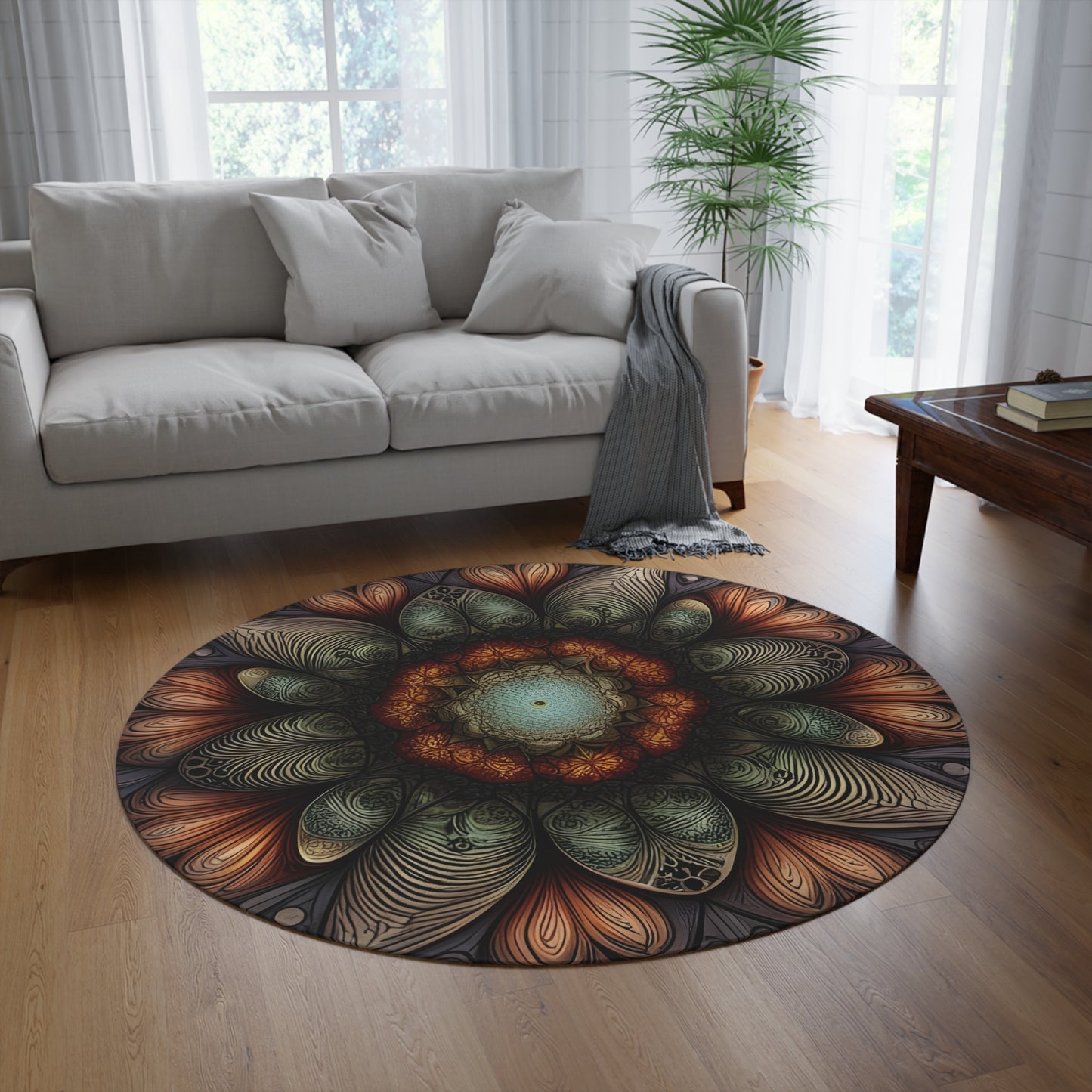 Abstract Round Rug 34