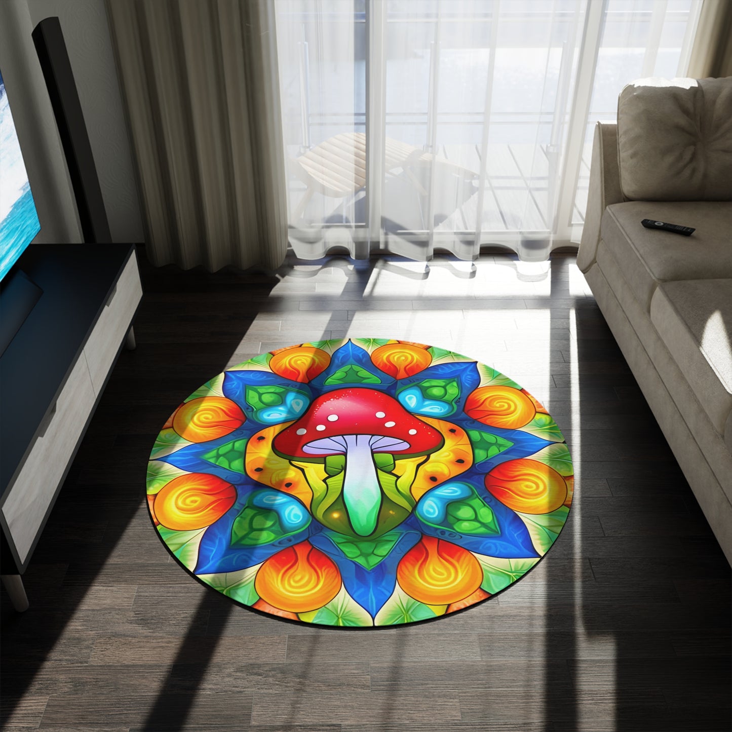 Abstract Round Rug 63