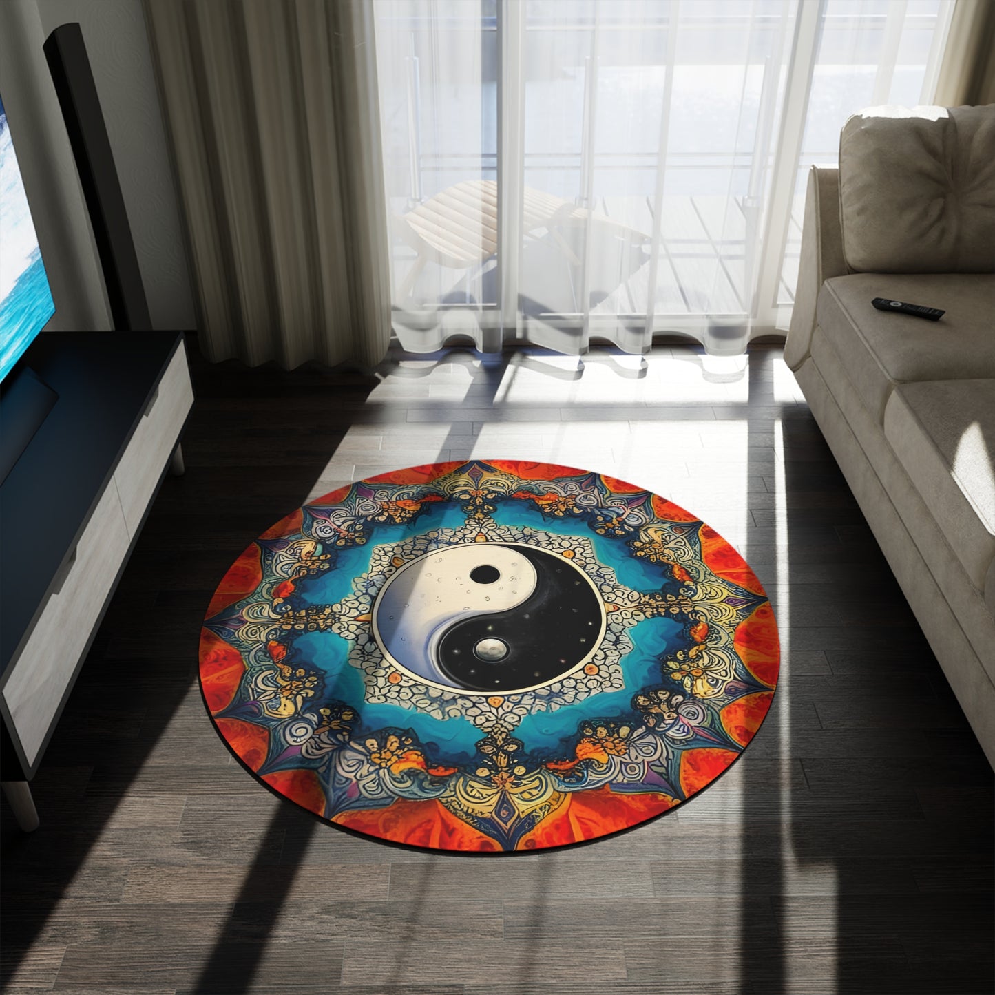 Abstract Round Rug 61