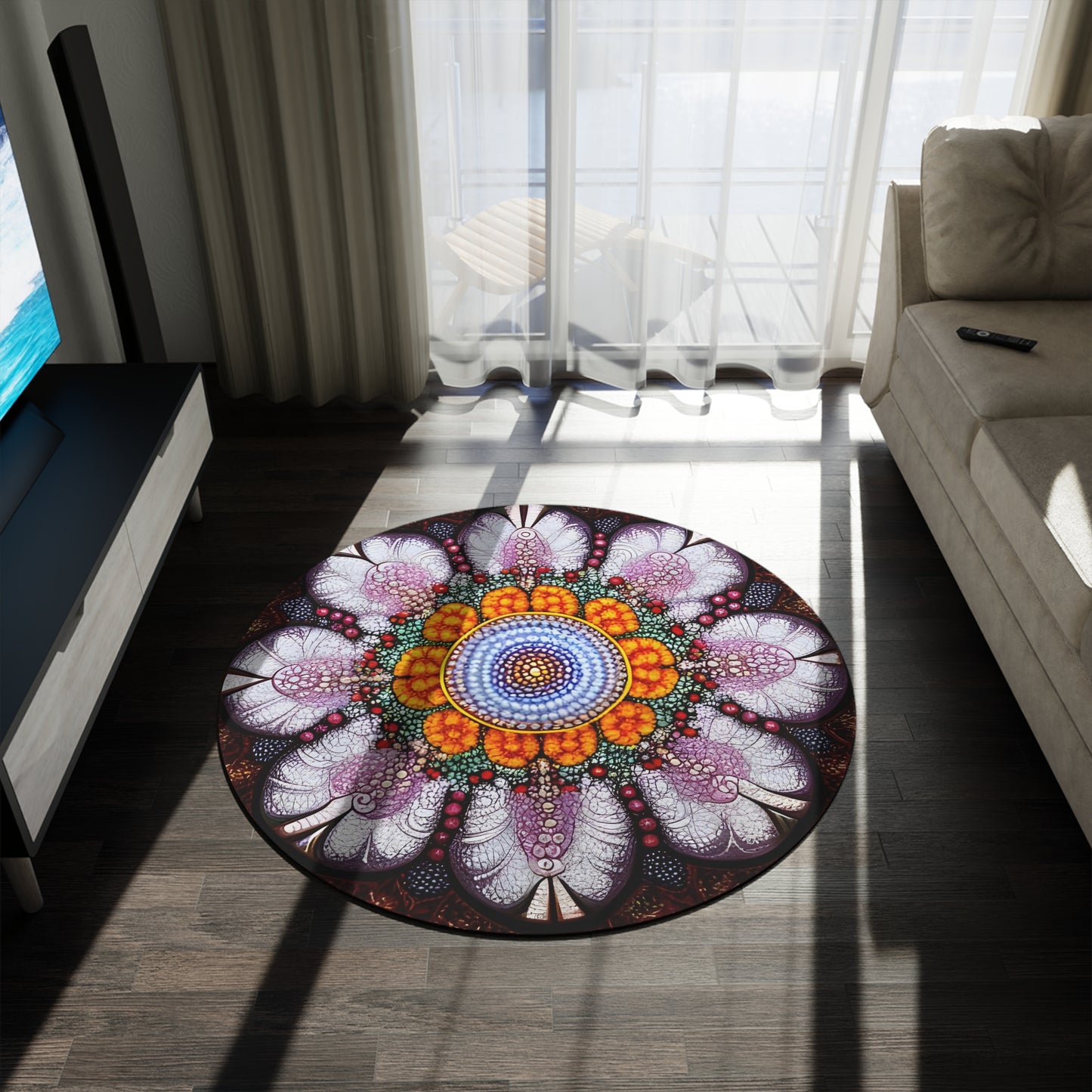 Abstract Round Rug 23