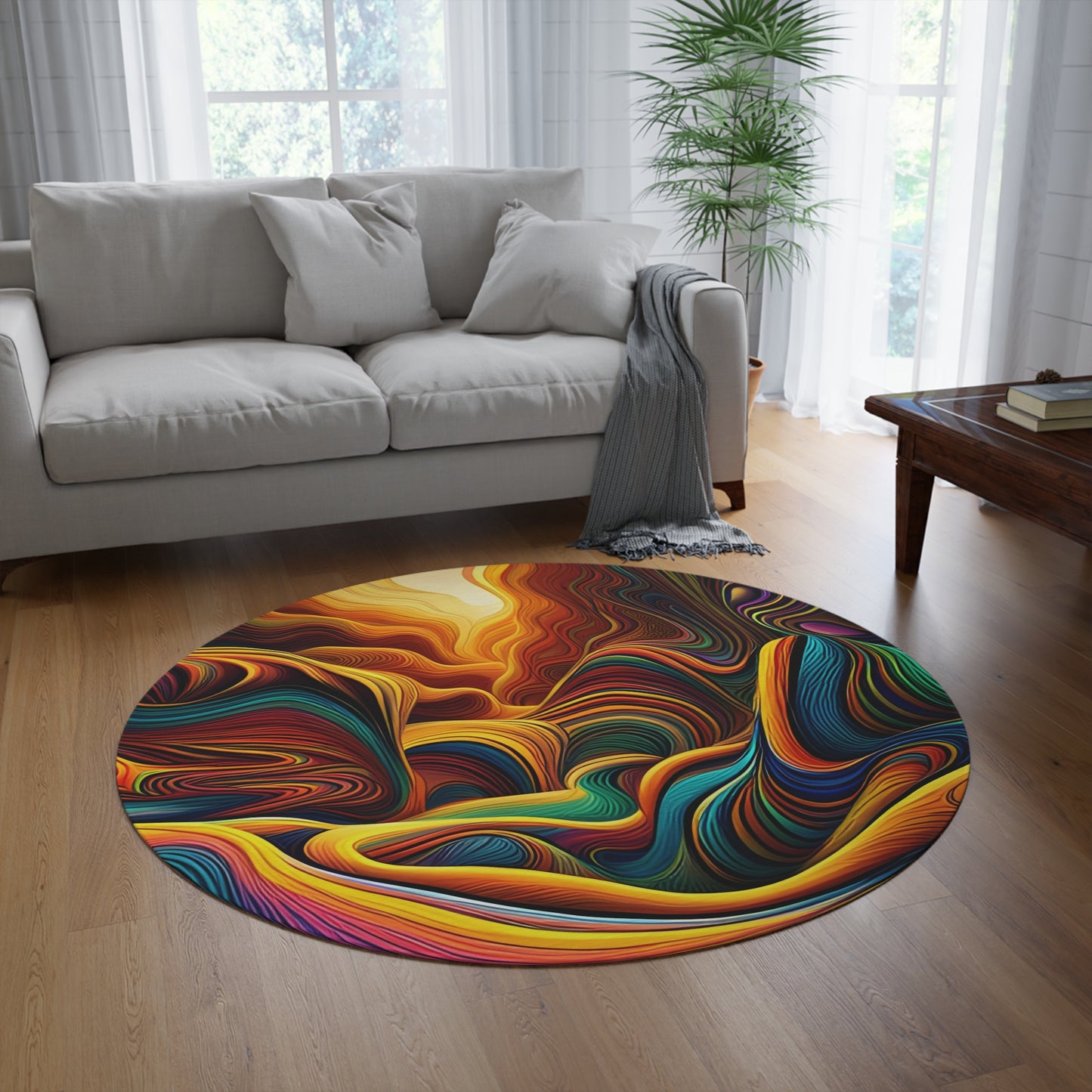 Abstract Round Rug 52