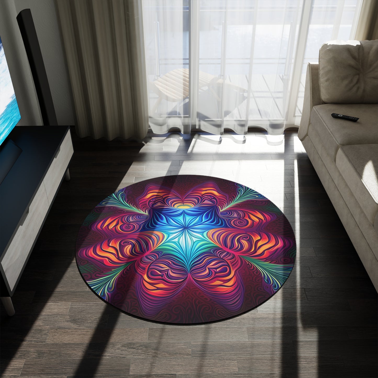 Abstract Round Rug 44