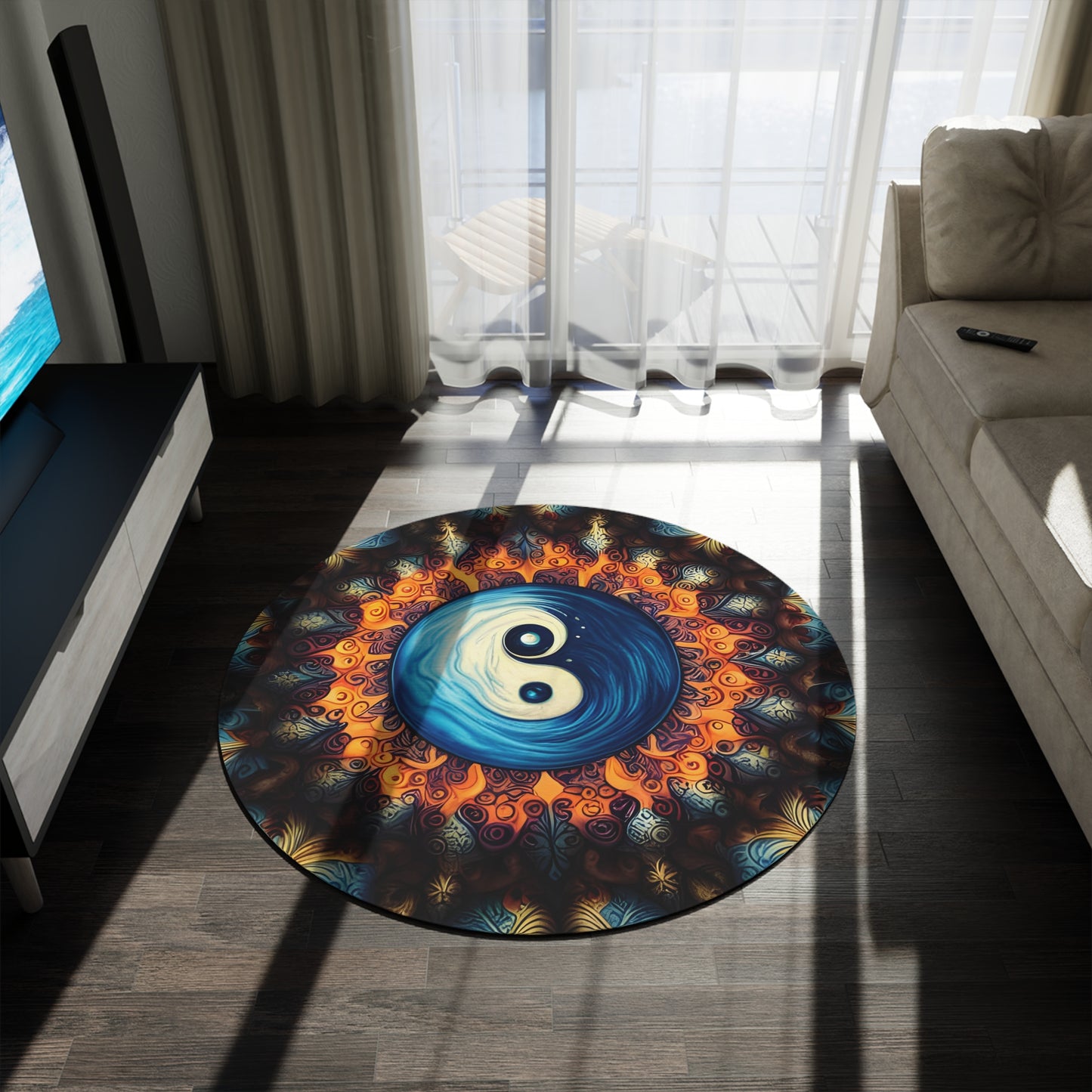 Abstract Round Rug 58