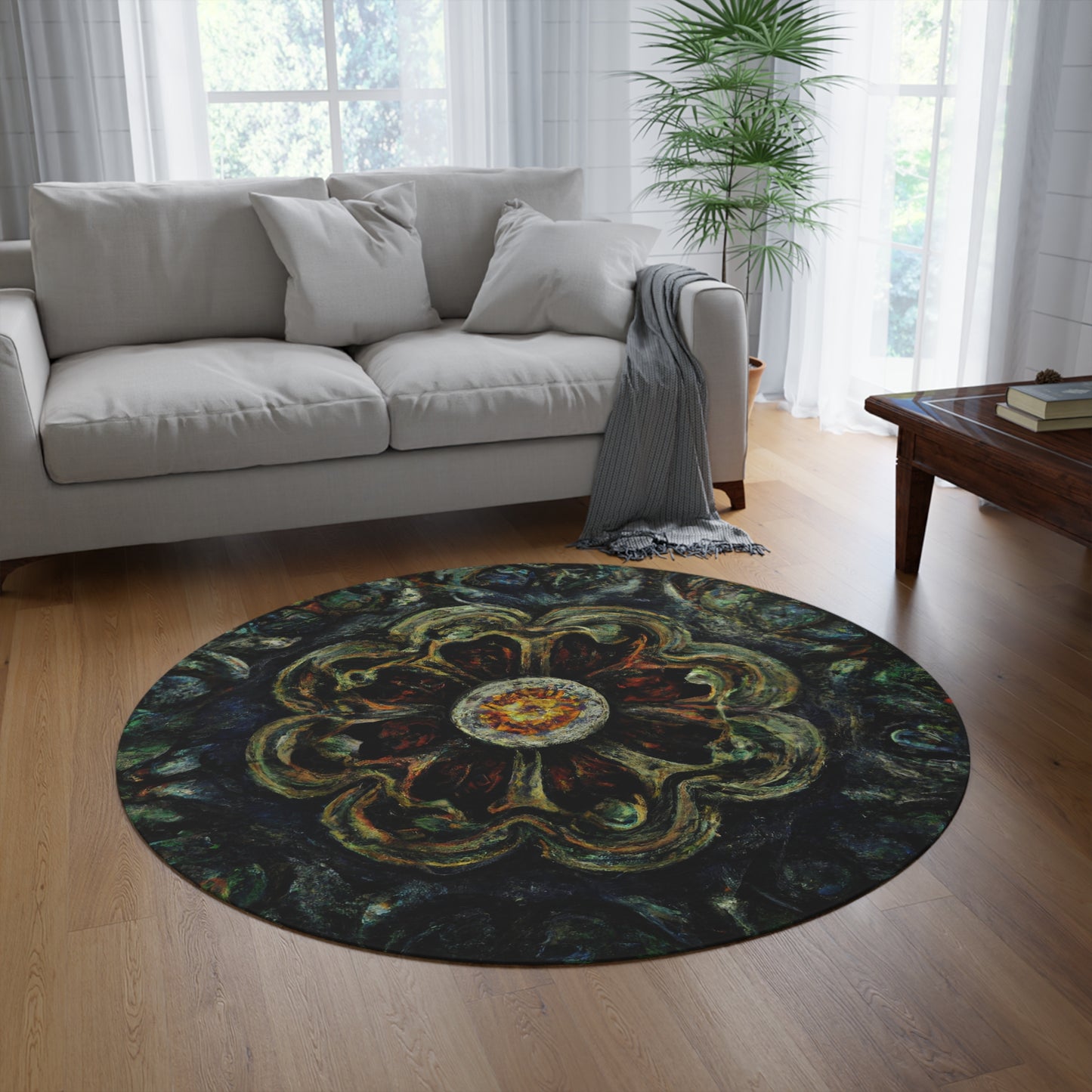 Abstract Round Rug 46