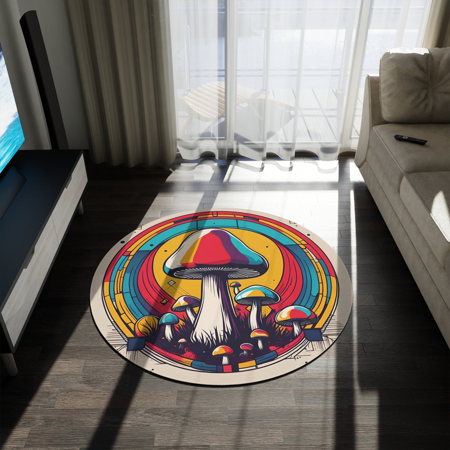 Abstract Round Rug 69