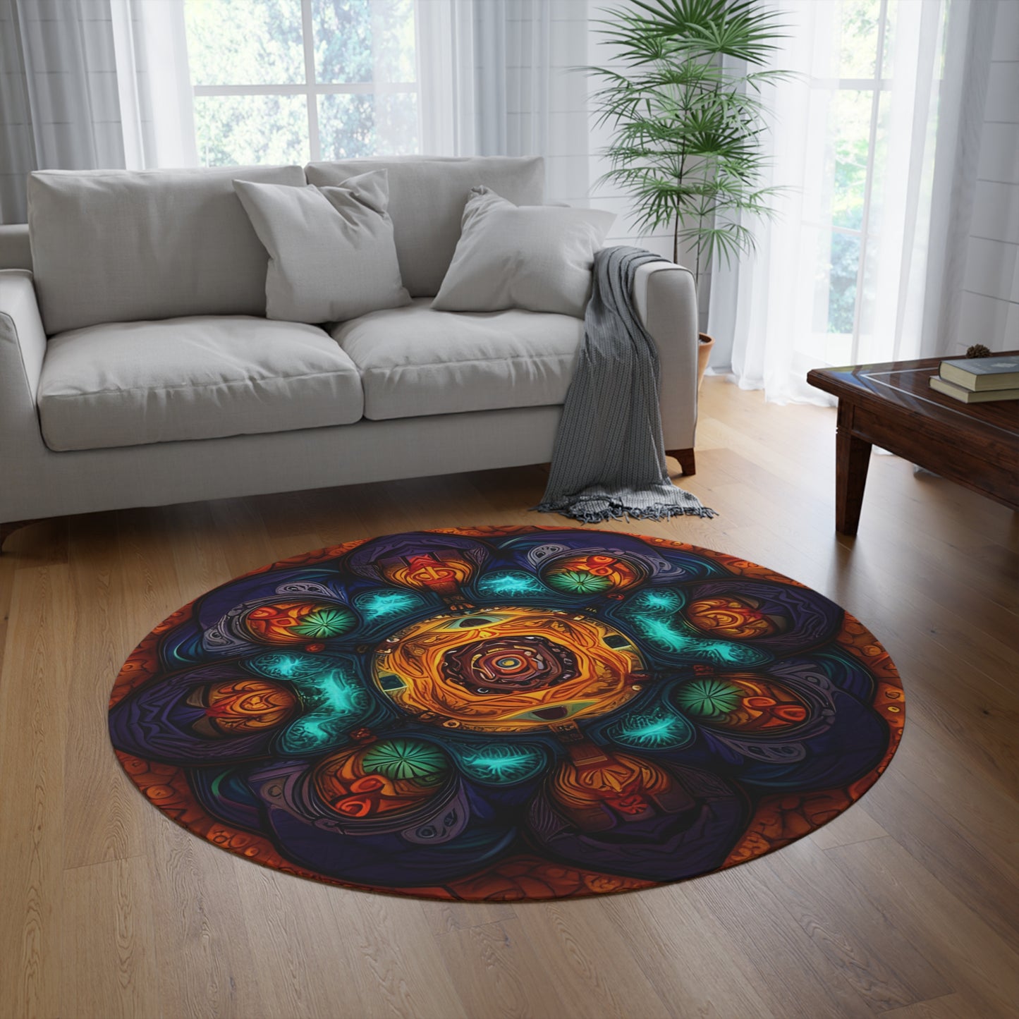 Abstract Round Rug 4