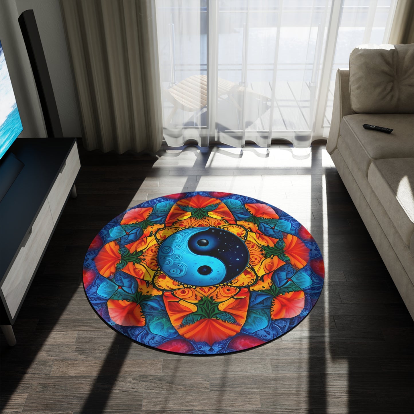 Abstract Round Rug 60