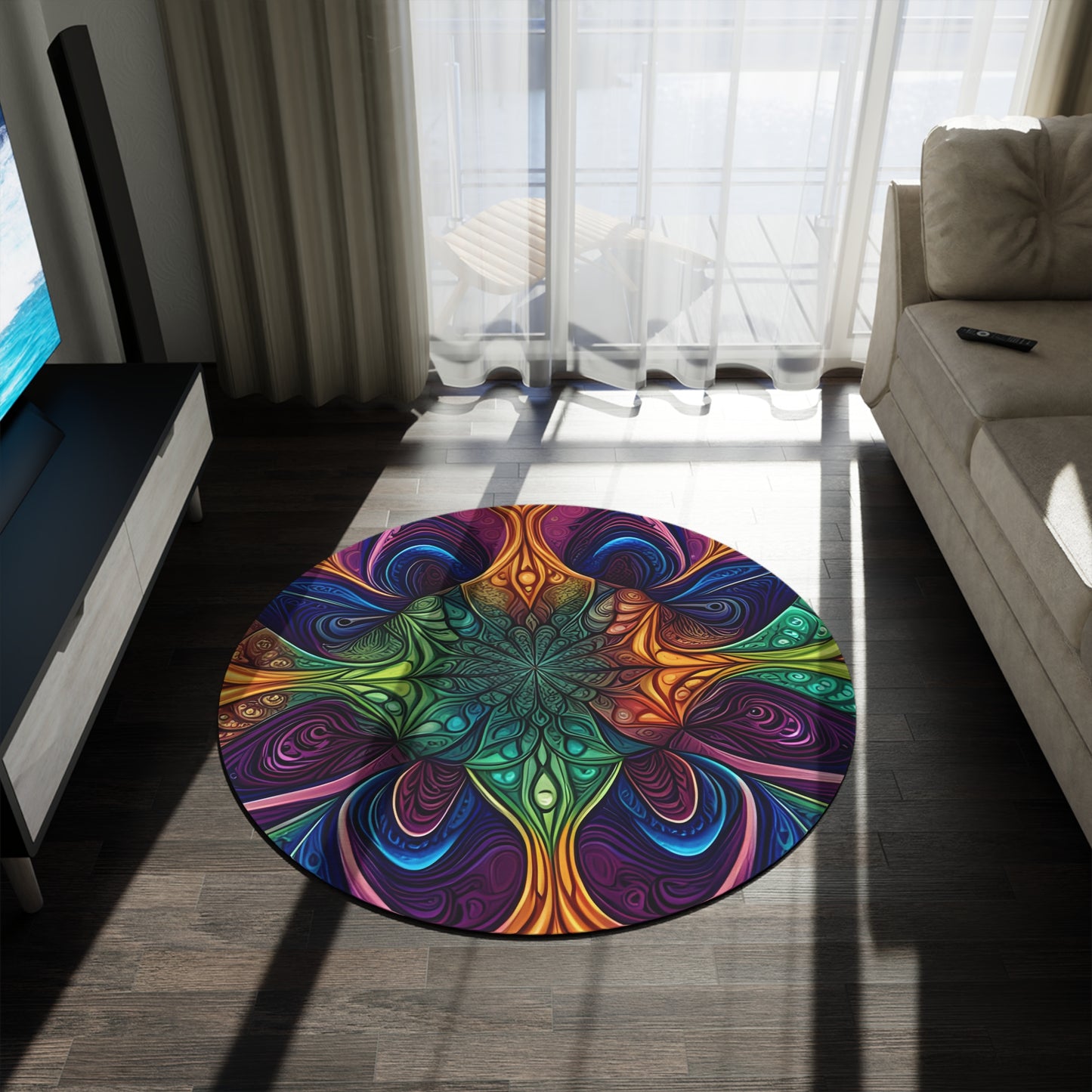 Abstract Round Rug 37