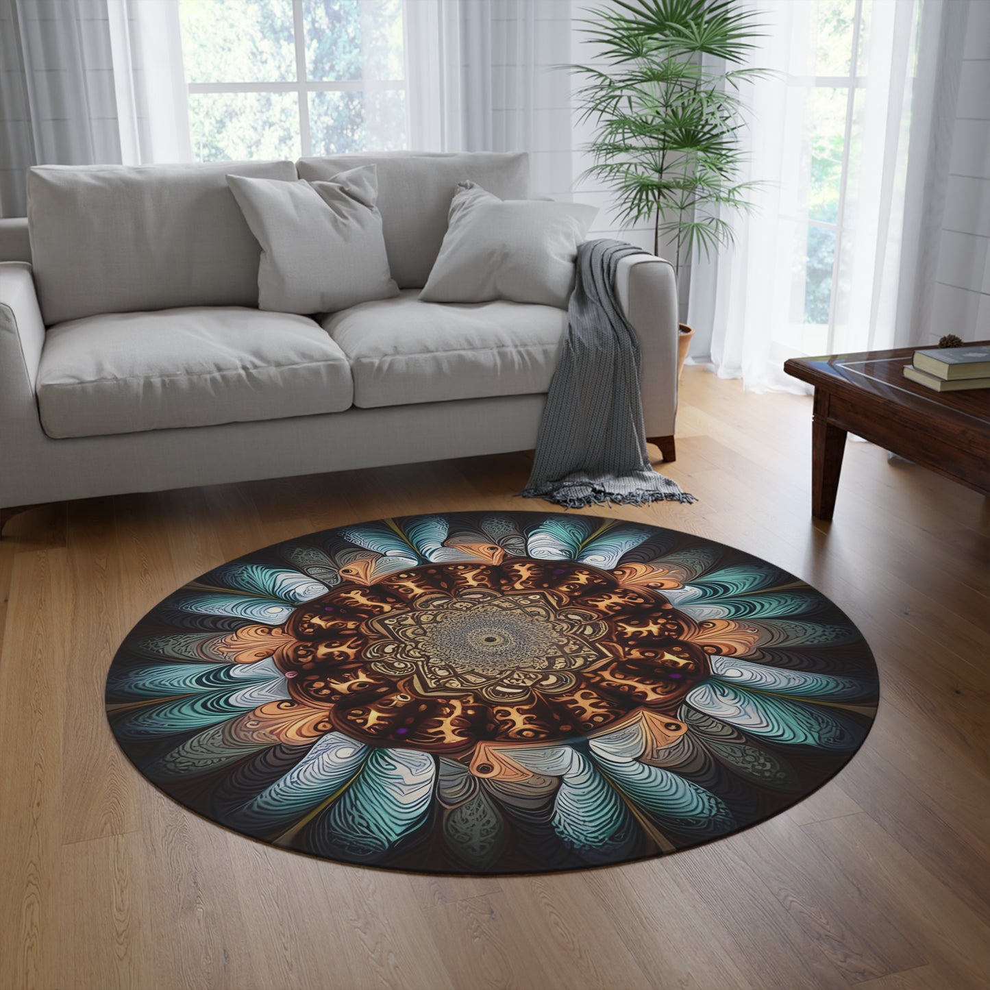 Abstract Round Rug 33