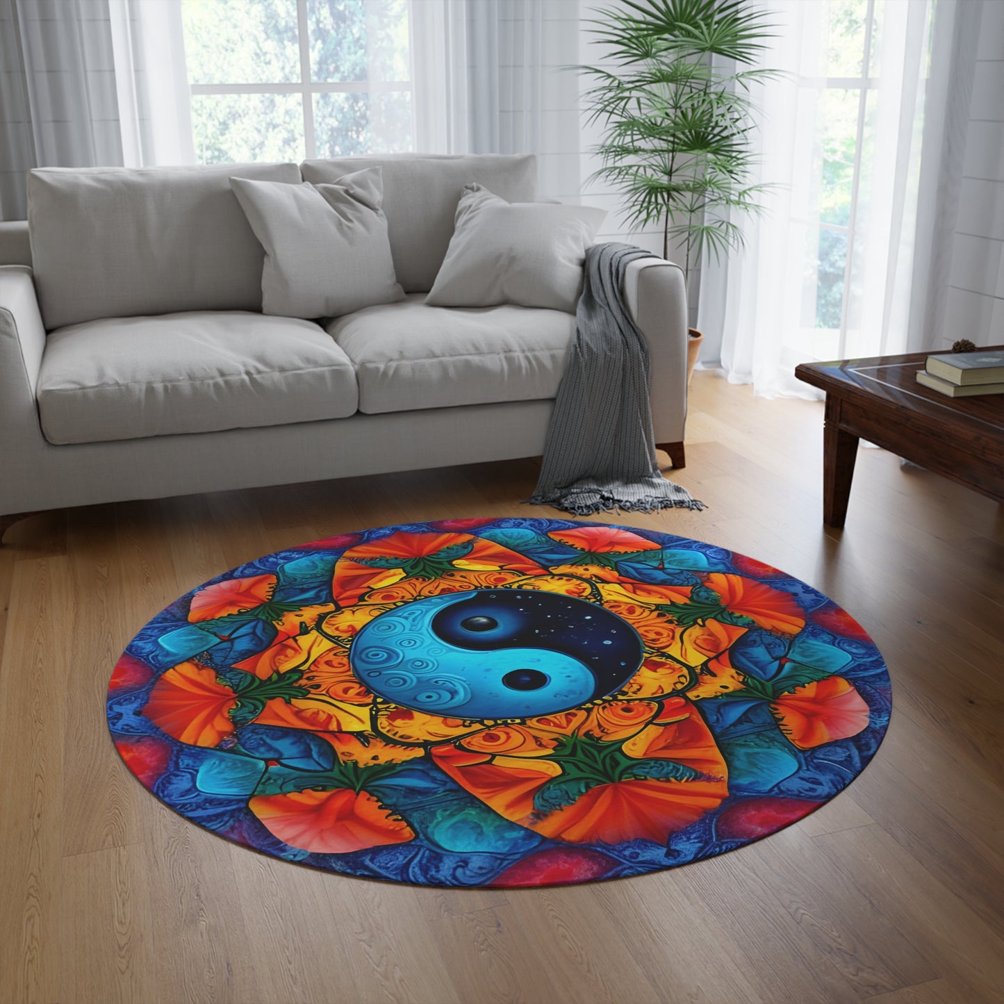 Abstract Round Rug 60