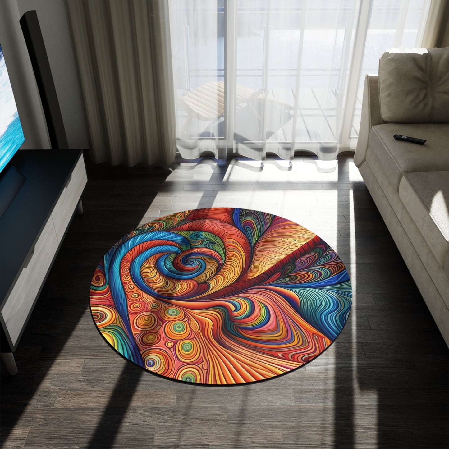 Abstract Round Rug 50