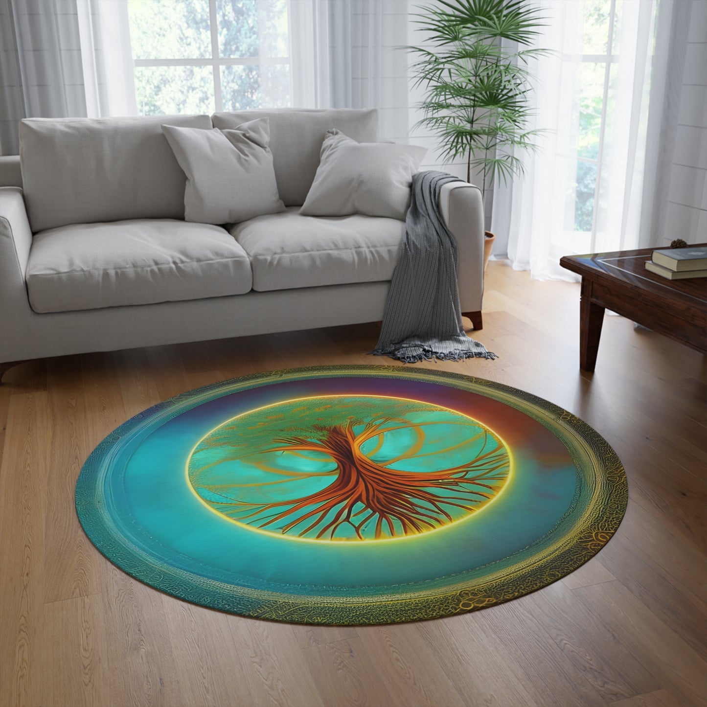 Abstract Round Rug 54